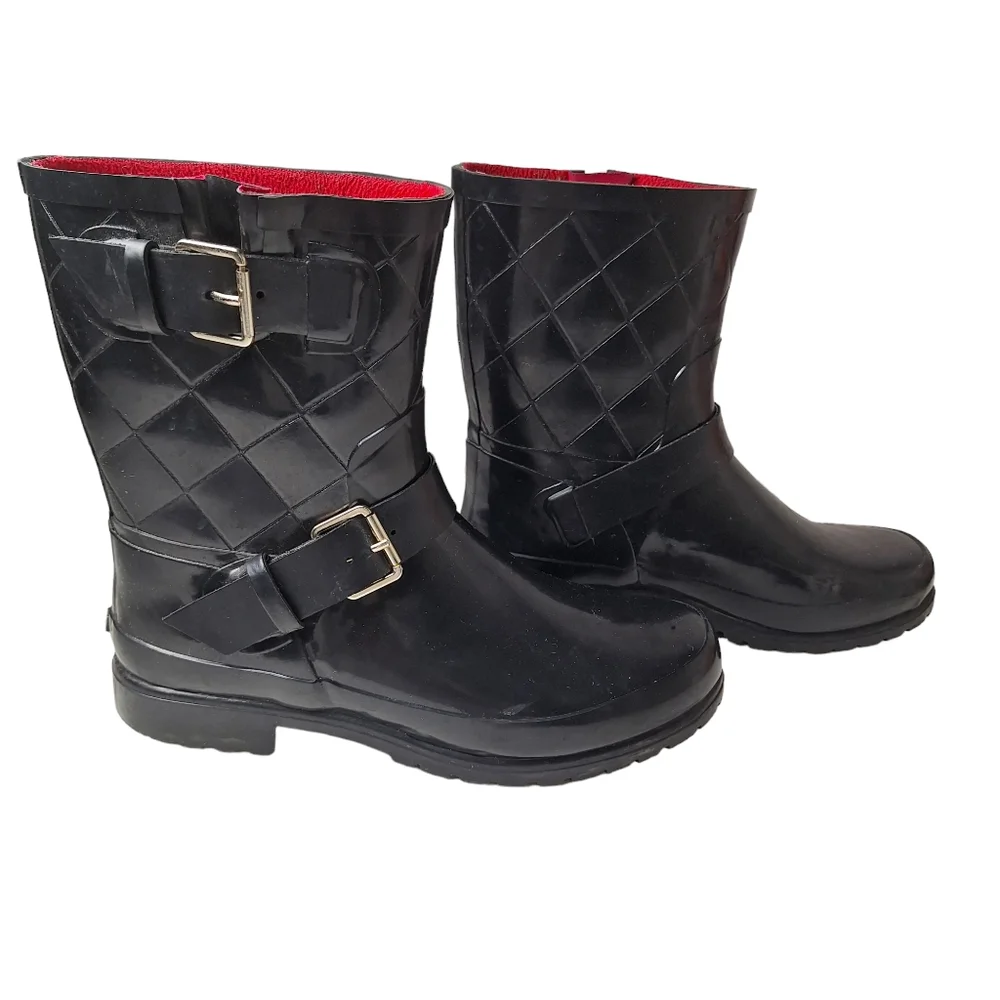 Sperry Topsider Falcon Rubber Black Rain Boots‎